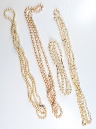 Lot Of (4) Costume Jewelry Necklaces Beaded Synthetic Pearls