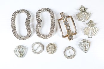 Lot Of  Rhinestone Belt Buckles  - Rhinestone Shoe Clips