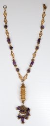 Vintage Amethyst Costume Jewelry Necklace