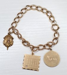 12K Gold-filled Charm Bracelet Lois June 22 1931 Glee Club