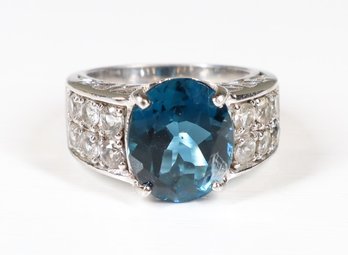 Sterling Silver 925 Blue Topaz Ring