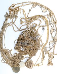 Lot - Costume Necklaces Gold-tone Vintage