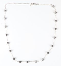 Sterling Silver Beaded Necklace 925