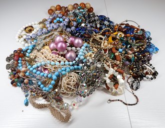 Large Lot Costume Jewelry - Necklaces, Bracelets, Rings, Earrings