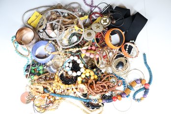 Lot Of Costume Jewelry - Necklaces, Earrings, Bracelets, Brooches