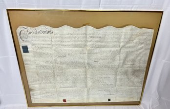 Antique Vellum Indenture Contract 1775 King George The Third Framed Signed & Sealed