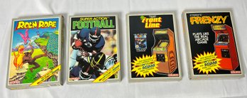 Vintage Set 4 Coleco Vision & Adam Games In Original Boxes Taito Front Line, Roc'n Rope