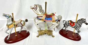 1993 Tobin Fraley Carousel Horse Figurine & 2 Lenox Carousel Horse Figurines