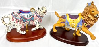 Limited Edition Lenox Carousel Snow Leopard And Lion