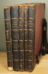 Set Of (5) Large Antique Illustrated News Compendium Books 1853 1868 1873 London Lady's Journal Newspaper