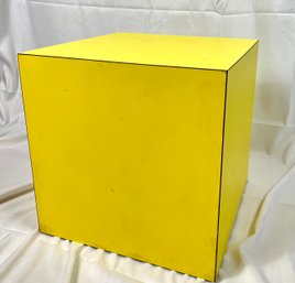 Vintage Modern Formica Cube Side Table End Table Yellow 1970s