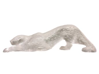 LALIQUE Zeila Clear Crystal Panther Sculpture Large