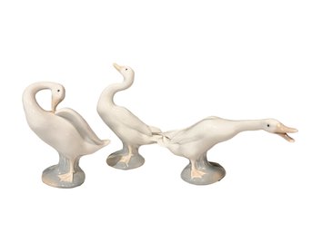 Lladro Goose Geese Figurines (3)