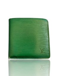 Louis Vuitton Womens Wallet Epi Green Compact Authentic Durable Money Coins