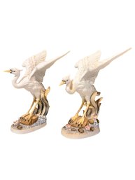 Lot 2 Andrew By Sadek White Heron Figurines