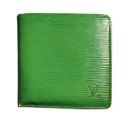 Louis Vuitton LV Vintage Porte Bilfold Men's Epi Leather Wallet France Green Authentic