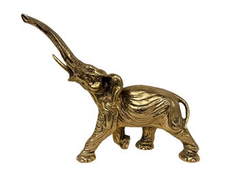 Painted Bronze Elephant Sculpture