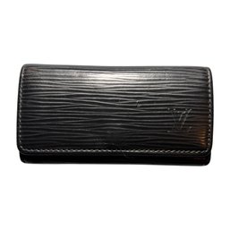 LOUIS VUITTON 4 Key Holder Case Epi Leather Black LV Wallet