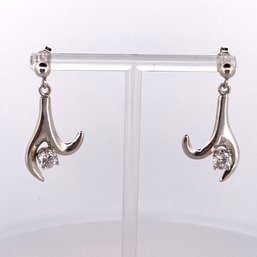 TAXCO MEXICO STERLING SILVER 925 CZ DANGLE EARRINGS - ELEGANT JEWELRY DESIGN