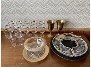 Lot Gilt Edge Glassware Inc. Gorham Giftware Cups