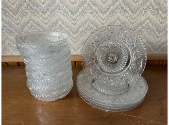 Cut Glass Dessert Bowls & Plates