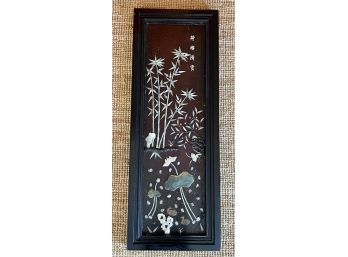 Chinese Hardstone Panel Black Lacquer Frame