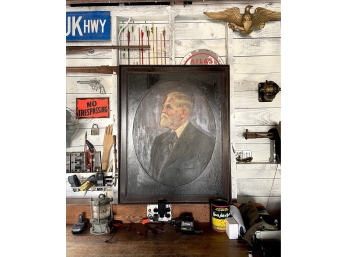 Large Vintage Oil Painting, Portrait Of A Man