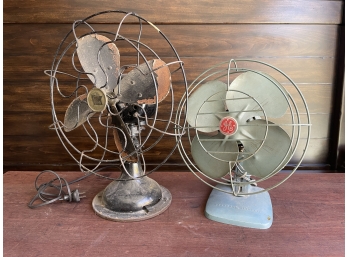 2 Vintage Mid Century Fans