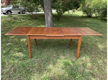 Mid Century Modern Teak Expandable Dining Table