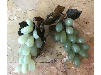 Circa 1950 Pair Hardstone Grapes