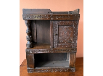 Antique Hand Carved Hanging Cabinet