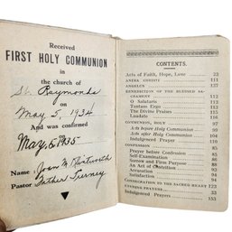 1934 My Little Friend First Holy Communion Prayer Book