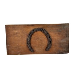 Antique Rusty Horseshoe On Panel