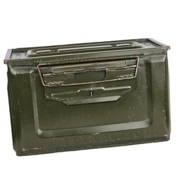 Vintage Military Ammunition Metal Green Storage Box