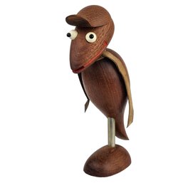 Vintage Wood Crow Bird Teak Wood Corkscrew Bottle Opener Danish Design 7'
