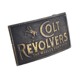 Tiffany & Co. Colt Revolvers The World's Right Arm Belt Brass Buckle 4' X 2.25'