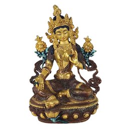 Gooddess Green Tara Bronze & Copper-Tibetan Buddhist Deity 6'