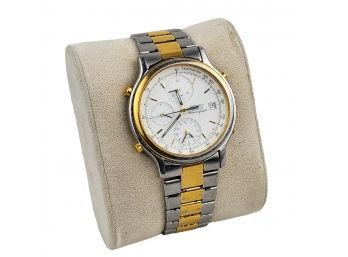 Vintage 1989 Seiko Quartz Alarm Chronography Speedy Watch Two-Tone