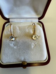 14k European Gold Cubic Zirconia Earrings