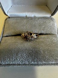 10k Ladies Heart Ring With Diamonds