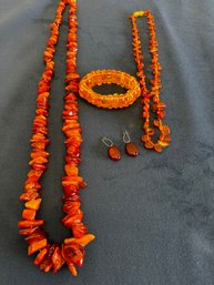 Lot Of Vintage Amber Jewelry