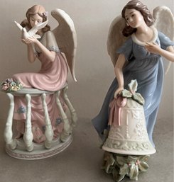 Pair Of Ceramic Angel Figurines