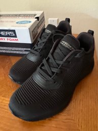 Skechers Memory Foam Black Tennis Shoes Size 8