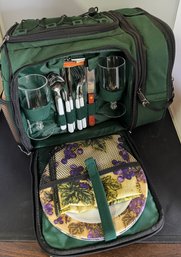 Picnic Cooler With Wine Bottle Sleeve