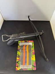 Small Crossbow /Dart Gun & 12 New Darts  (approx 14' Across )