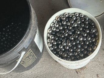 2 Buckets Of Steel Balls Roughly 1/2'