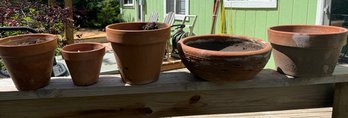 5 Clay Pots Misc Sizes
