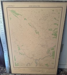Large Framed Map Of Arches National Park