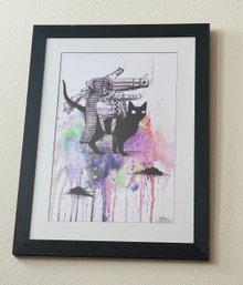 Framed Art Picture Of Cat