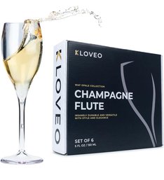 KLOVEO Plastic Champagne Flutes - Set Of 6